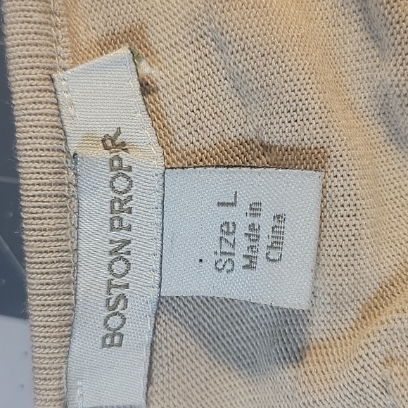 Boston Proper Cream Ruffle Cardigan‎ Large - Picture 7 of 8